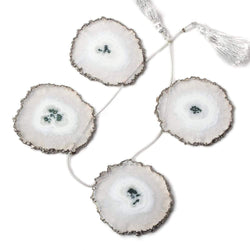 43x43-44x44mm Black Gold Leafed Solar Quartz Slices AAA Grade 4 pieces (ONLINE ORDER ONLY)