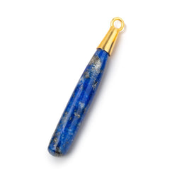 43x6.5mm Vermeil Capped Lapis Lazuli Plain Tear Drop Pendant 1 piece (ONLINE ORDER ONLY)