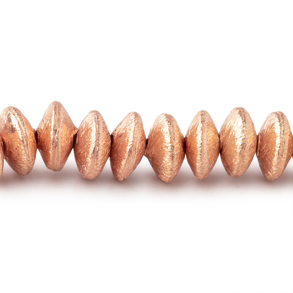 6mm Rose Gold plated Copper Brushed Disc Beads 8 inch 66 pieces (ONLINE ORDER ONLY)