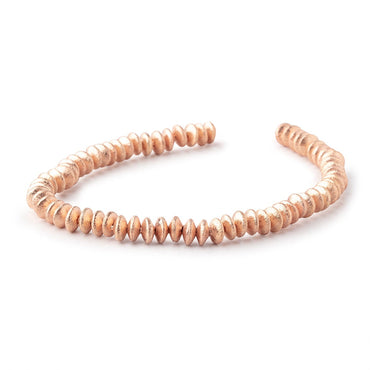 6mm Rose Gold plated Copper Brushed Disc Beads 8 inch 66 pieces (ONLINE ORDER ONLY)