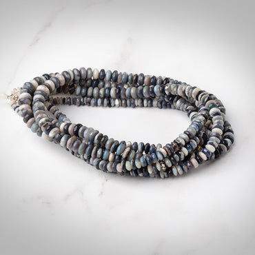 3.5-6mm Australian Opal plain rondelles 18 inch 200 beads A (ONLINE ORDER ONLY)