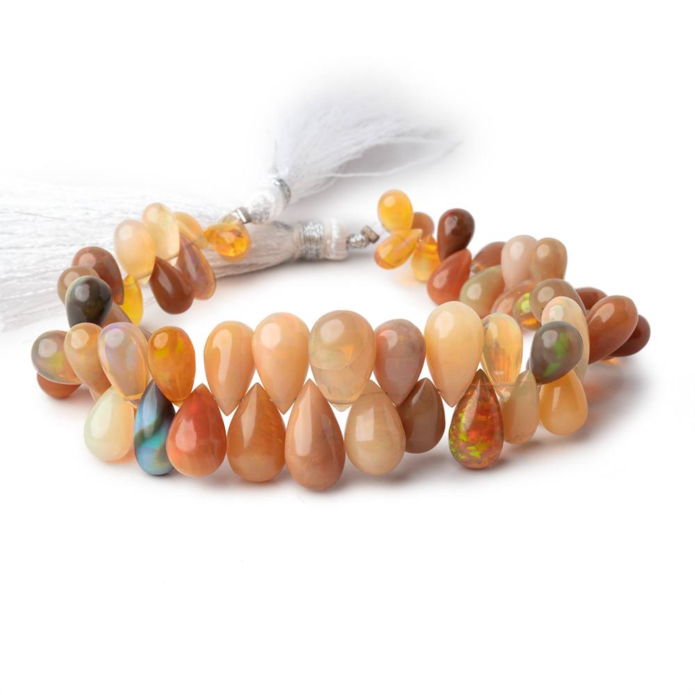 7-13mm Ethiopian Opal Plain Tear Drop Beads 6.5 inch 56 pieces (ONLINE ORDER ONLY)
