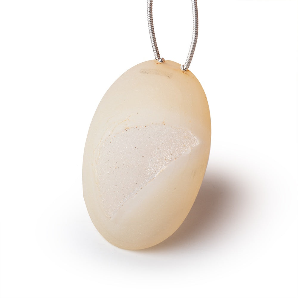 43x30mm Frosted Lemon Oval Drusy Focal Bead Pendant 1 piece (ONLINE ORDER ONLY)