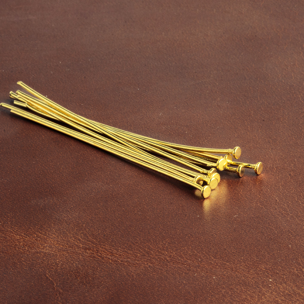2" length Vermeil Disc Headpin, 22 Gauge Wire, 10 pieces per Bag (ONLINE ORDER ONLY)