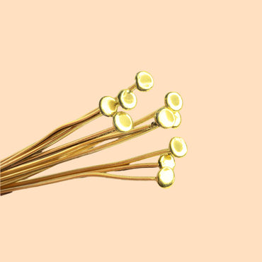 3" length Vermeil Disc Headpin, 22 Gauge Wire, 10 pieces per Bag (ONLINE ORDER ONLY)