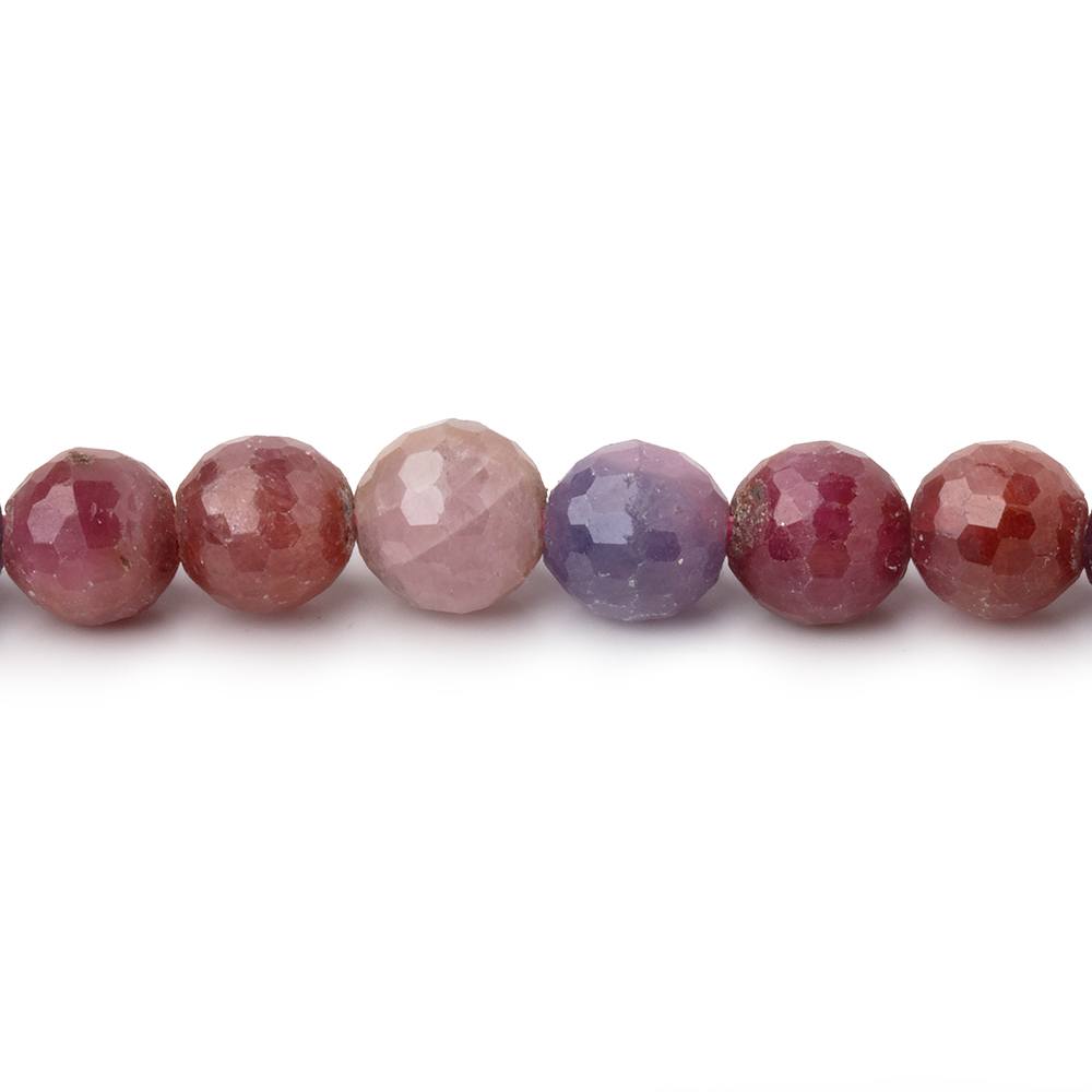 6.5-7mm Sapphire and Ruby Faceted Round 15.5 inch 60 Beads (ONLINE ORDER ONLY)