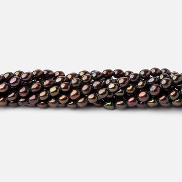 4x3mm Chestnut Brown Straight Drilled Oval Pearls 15 inch 90 pieces (ONLINE ORDER ONLY)