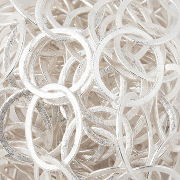 28x23mm and 21mm Silver plated Brushed Oval and Round Link Chain by the foot (ONLINE ORDER ONLY)