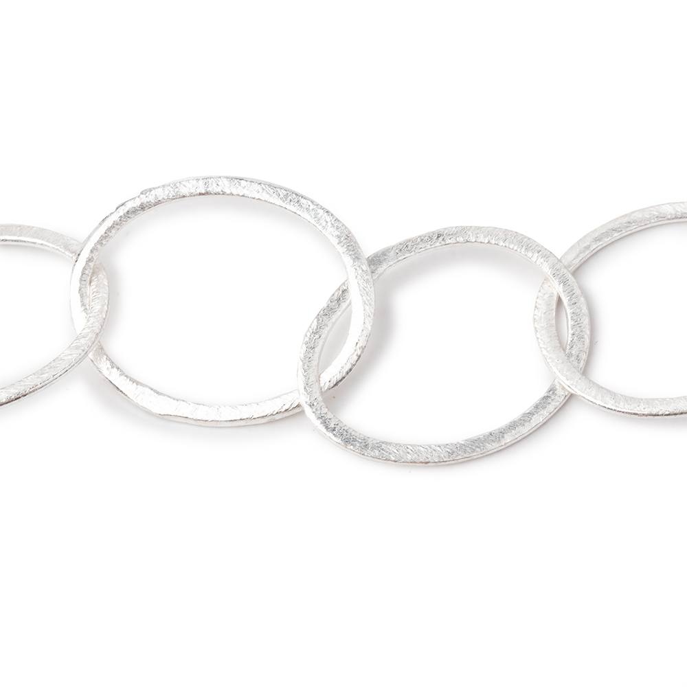 27x23mm Silver plated Brushed Oval Link Chain by the foot (ONLINE ORDER ONLY)