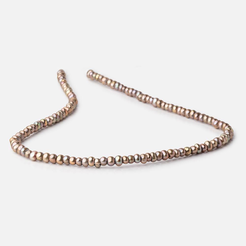 5mm Khaki Green 2.5mm Large Hole Off Round Pearls 15 inch 115 Beads (ONLINE ORDER ONLY)