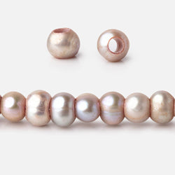 5-6mm Pinkish Gray 2.5mm Large Hole Off Round Pearls 15 inch 93 Beads (ONLINE ORDER ONLY)