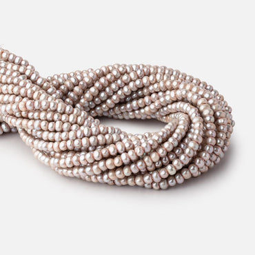 5-6mm Pinkish Gray 2.5mm Large Hole Off Round Pearls 15 inch 93 Beads (ONLINE ORDER ONLY)