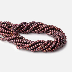 5mm Port Wine 2.5mm Large Hole Off Round Pearls 15 inch 122 Beads (ONLINE ORDER ONLY)