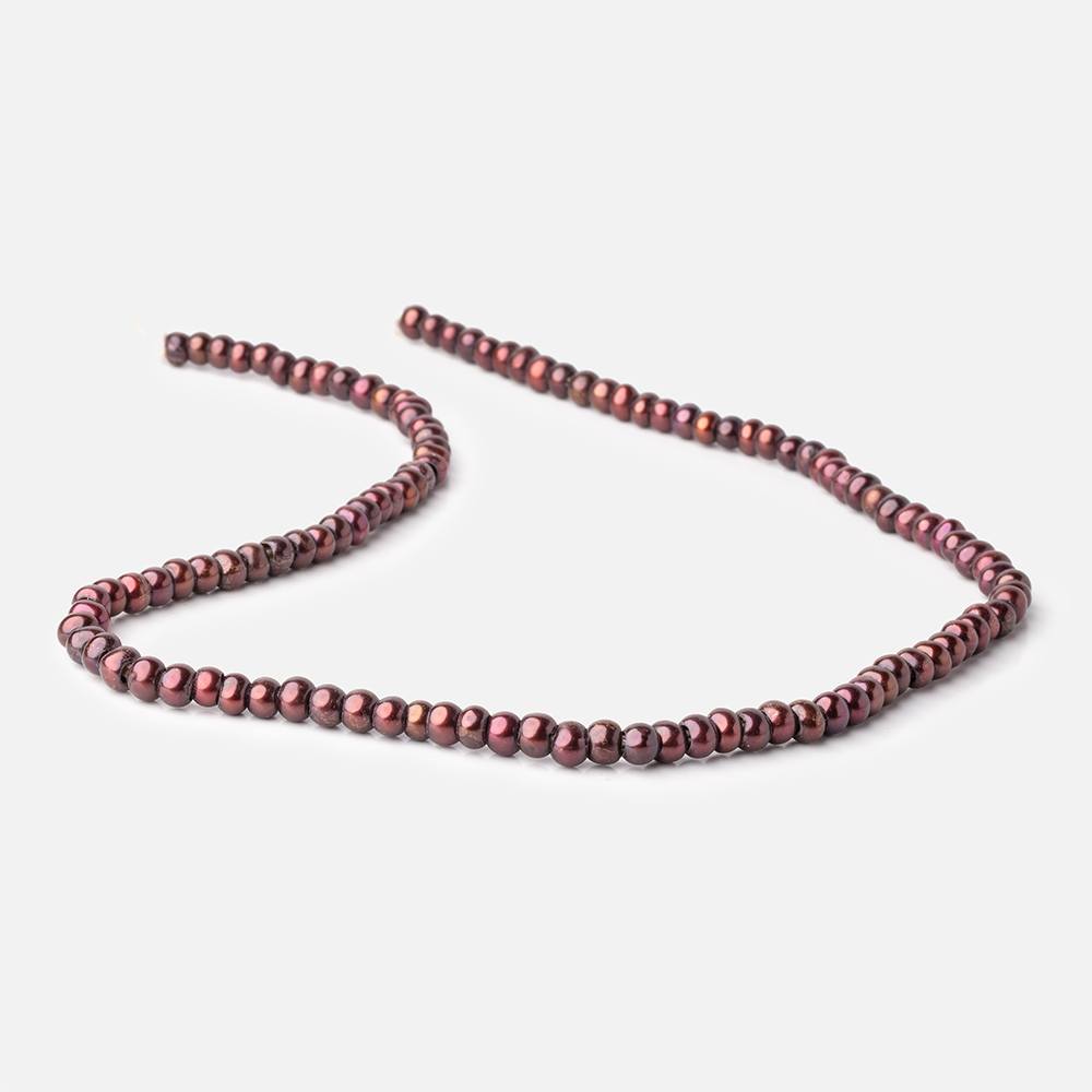 5mm Port Wine 2.5mm Large Hole Off Round Pearls 15 inch 122 Beads (ONLINE ORDER ONLY)