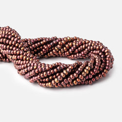 5mm Bing Cherry Red 2.5mm Large Hole Off Round Pearls 15 inch 122 Beads (ONLINE ORDER ONLY)