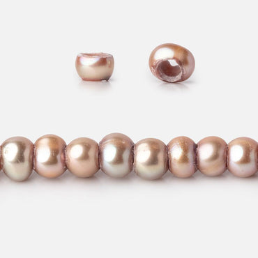 5mm Rosé Champagne 2.5mm Large Hole Off Round Pearls 15 inch 115 Beads (ONLINE ORDER ONLY)