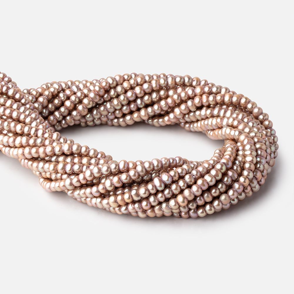 5mm Rosé Champagne 2.5mm Large Hole Off Round Pearls 15 inch 115 Beads (ONLINE ORDER ONLY)