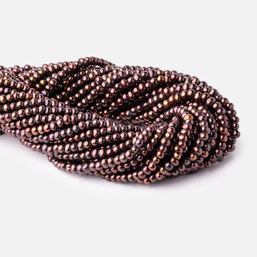 5mm Chocolate 2.5mm Large Hole Off Round Pearls 15 inch 122 Beads (ONLINE ORDER ONLY)