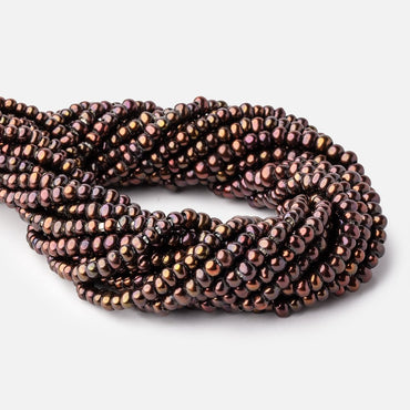 5mm Chocolate Raspberry 2.5mm Large Hole Off Round Pearls 15 inch 122 Beads (ONLINE ORDER ONLY)