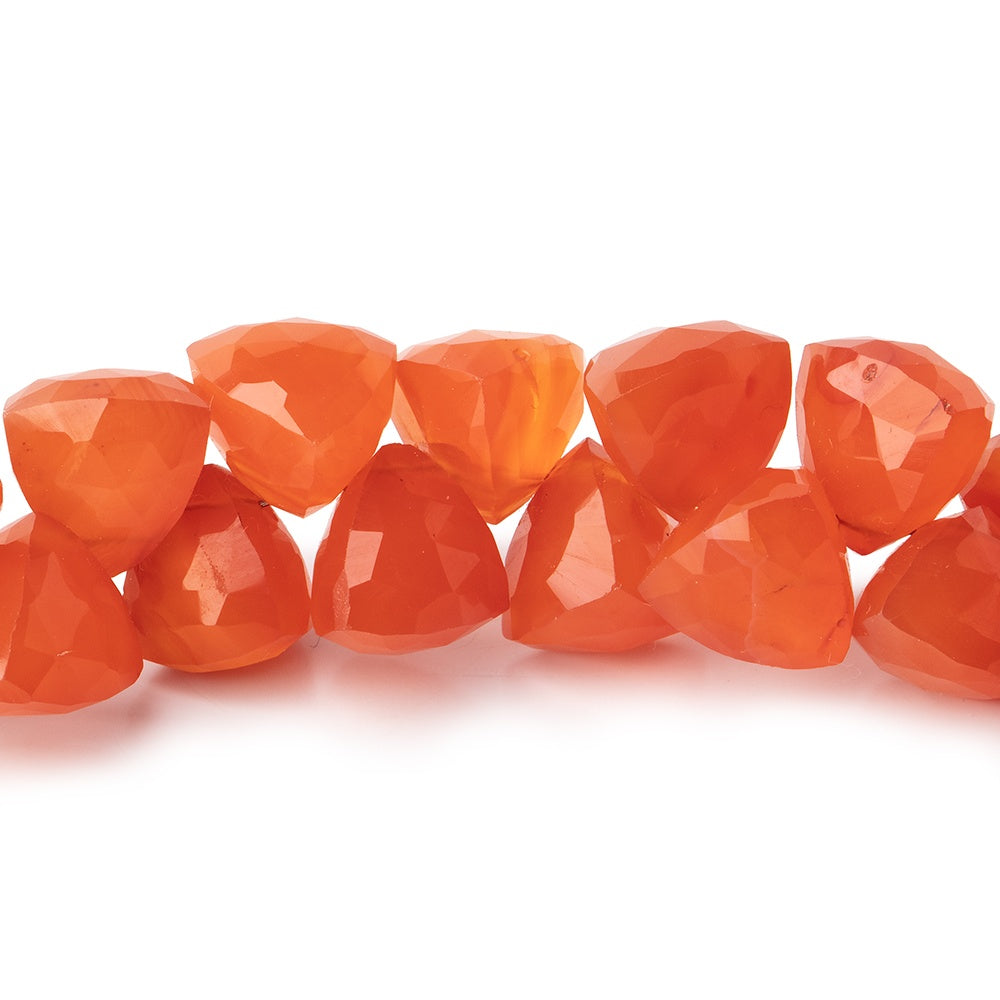8-9mm Carnelian Faceted Trillion Top Drilled Beads 7.5 inch 38 pieces (ONLINE ORDER ONLY)