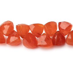 8-9mm Carnelian Top Drilled Faceted Trillion Beads 7.5 inch 40 pieces AAA (ONLINE ORDER ONLY)