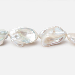 16x11-22x14mm Off White Keshi Freshwater Pearls 16 inch 21 beads AA (ONLINE ORDER ONLY)