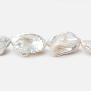 16x11-22x14mm Off White Keshi Freshwater Pearls 16 inch 21 beads AA (ONLINE ORDER ONLY)