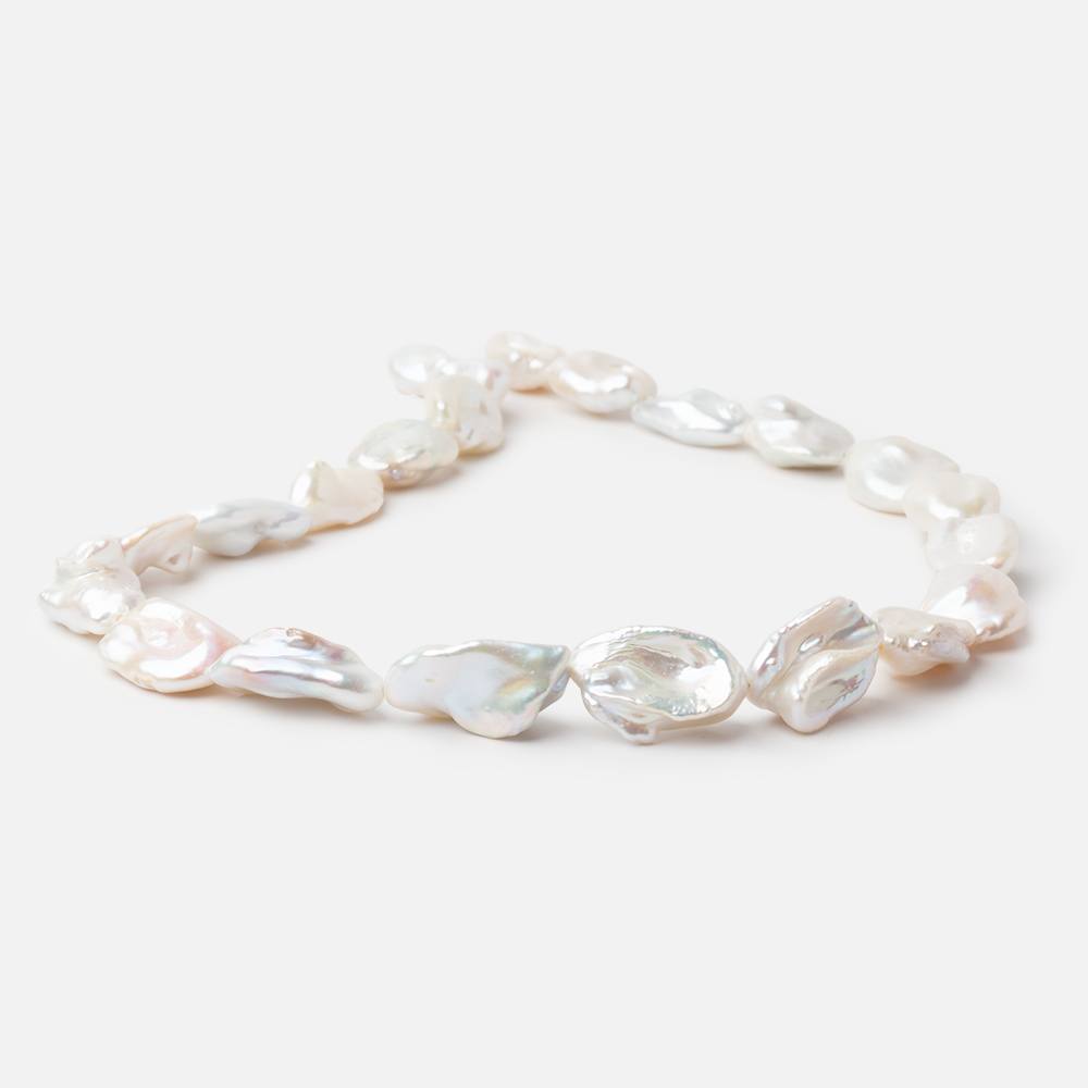 16x11-22x14mm Off White Keshi Freshwater Pearls 16 inch 21 beads AA (ONLINE ORDER ONLY)