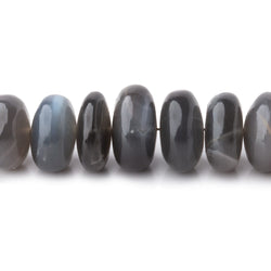 6-12mm Platinum Grey Moonstone Plain Rondelle Beads 8 inch 35 pieces (ONLINE ORDER ONLY)
