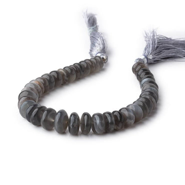 6-12mm Platinum Grey Moonstone Plain Rondelle Beads 8 inch 35 pieces (ONLINE ORDER ONLY)