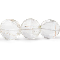 16-19mm Rutilated Quartz Faceted Coin Beads 8.5 inch 13 pieces (ONLINE ORDER ONLY)