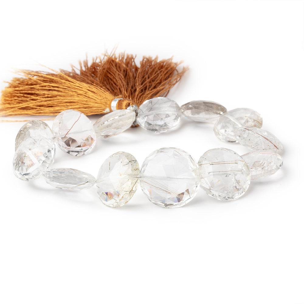16-19mm Rutilated Quartz Faceted Coin Beads 8.5 inch 13 pieces (ONLINE ORDER ONLY)
