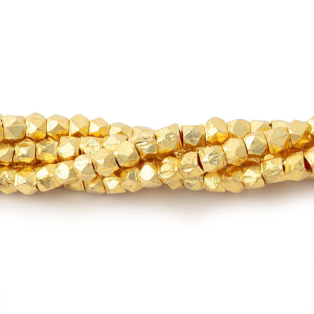 3.5mm Hand Cut Faceted Nugget Beads 8 inch 57 pieces (ONLINE ORDER ONLY)