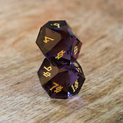 Deep Plum Multifaceted Glass Dice Set (ONLINE ORDER ONLY)