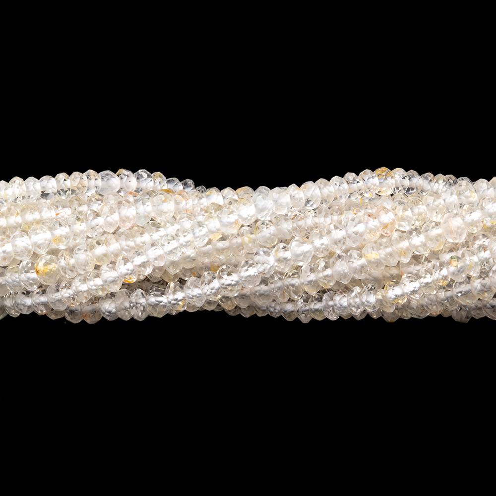 3mm White Topaz Faceted Rondelle Beads 15 inch 220 pieces (ONLINE ORDER ONLY)