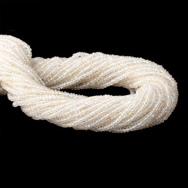 3mm White Topaz Faceted Rondelle Beads 15 inch 220 pieces (ONLINE ORDER ONLY)