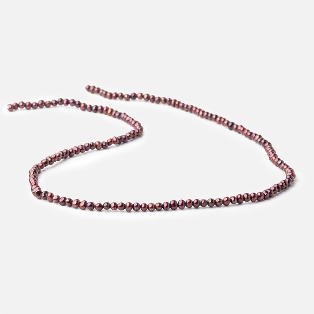 3x2mm Raspberry Side Drilled Off Round Freshwater Pearls 15.5 inch 150 pieces (ONLINE ORDER ONLY)