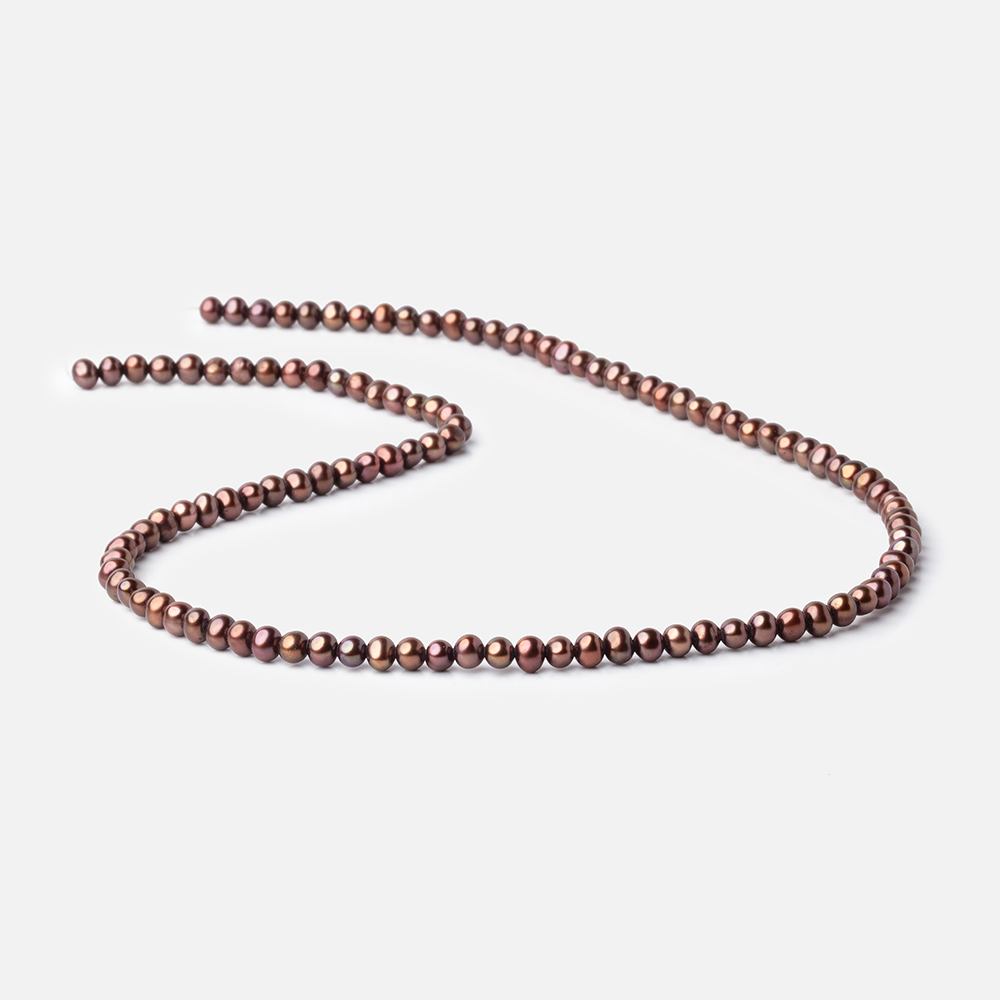 4.5x4mm Walnut Brown Side Drilled Off Round Freshwater Pearls 16 inch 110 pieces (ONLINE ORDER ONLY)