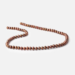 6x5mm Reddish Brown Side Drilled Off Round Freshwater Pearls 16 inch 76 pieces (ONLINE ORDER ONLY)