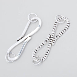 36x11mm Antiqued Sterling Silver S Hook with Dotted Design 1 piece (ONLINE ORDER ONLY)
