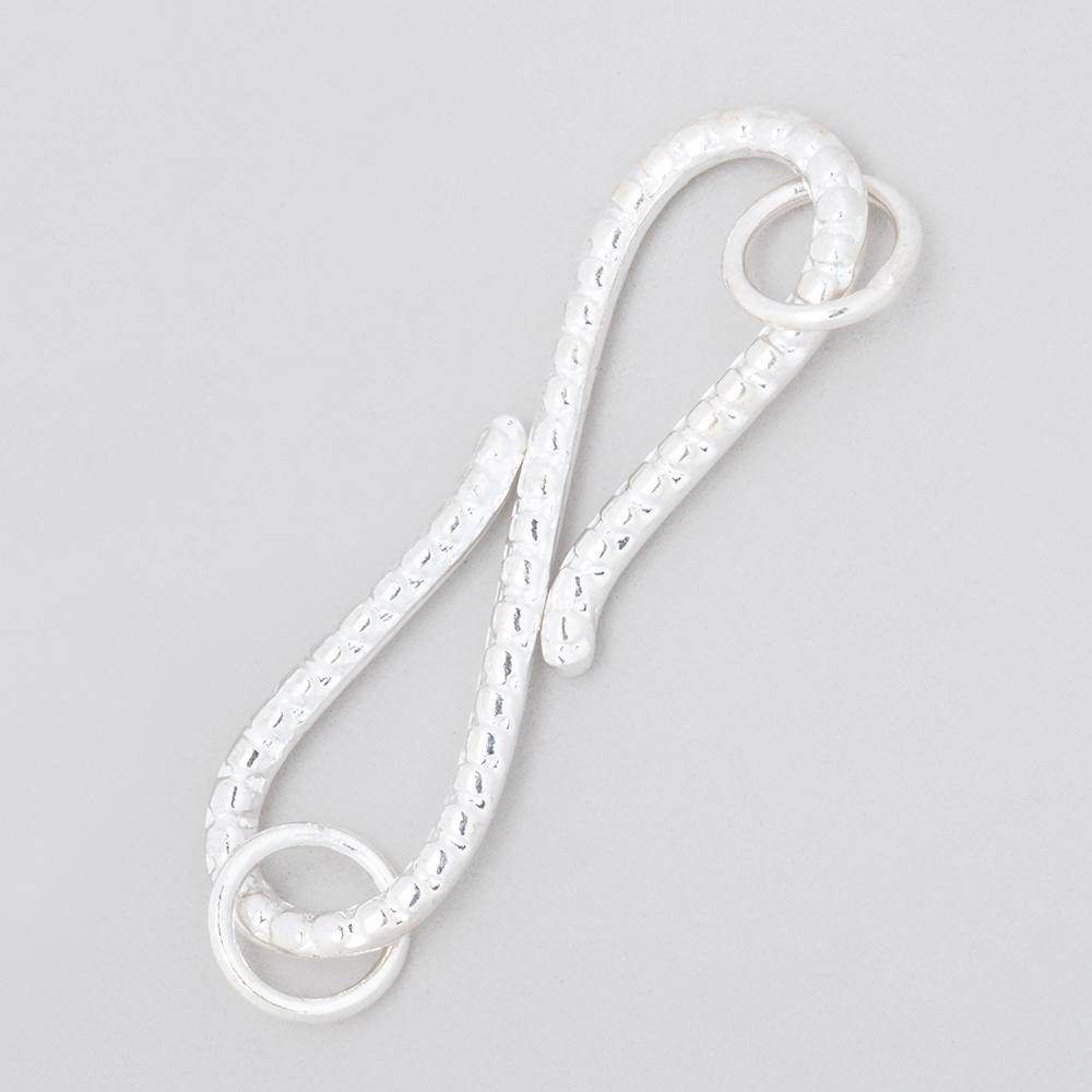 36x10mm Sterling Silver S Hook with Dotted Design 1 piece (ONLINE ORDER ONLY)