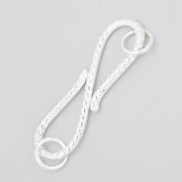 36x10mm Sterling Silver S Hook with Dotted Design 1 piece (ONLINE ORDER ONLY)