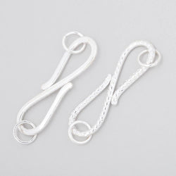 36x10mm Sterling Silver S Hook with Dotted Design 1 piece (ONLINE ORDER ONLY)