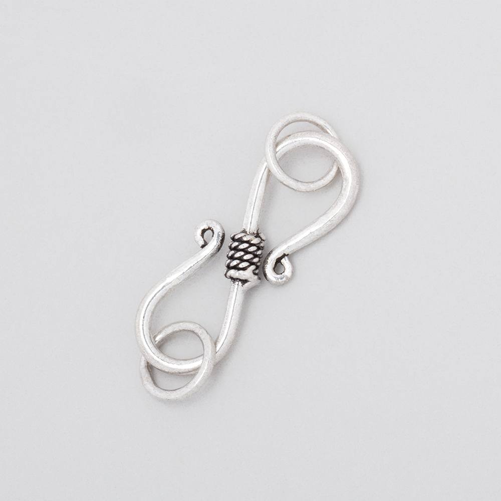 23x8.5mm Antiqued Sterling Silver S Hook Center Rope Design 1 piece (ONLINE ORDER ONLY)