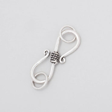 23x8.5mm Antiqued Sterling Silver S Hook Center Rope Design 1 piece (ONLINE ORDER ONLY)