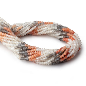 3.5-4mm Multi Color Moonstone Faceted Rondelle Beads 14 inches 134 pieces (ONLINE ORDER ONLY)