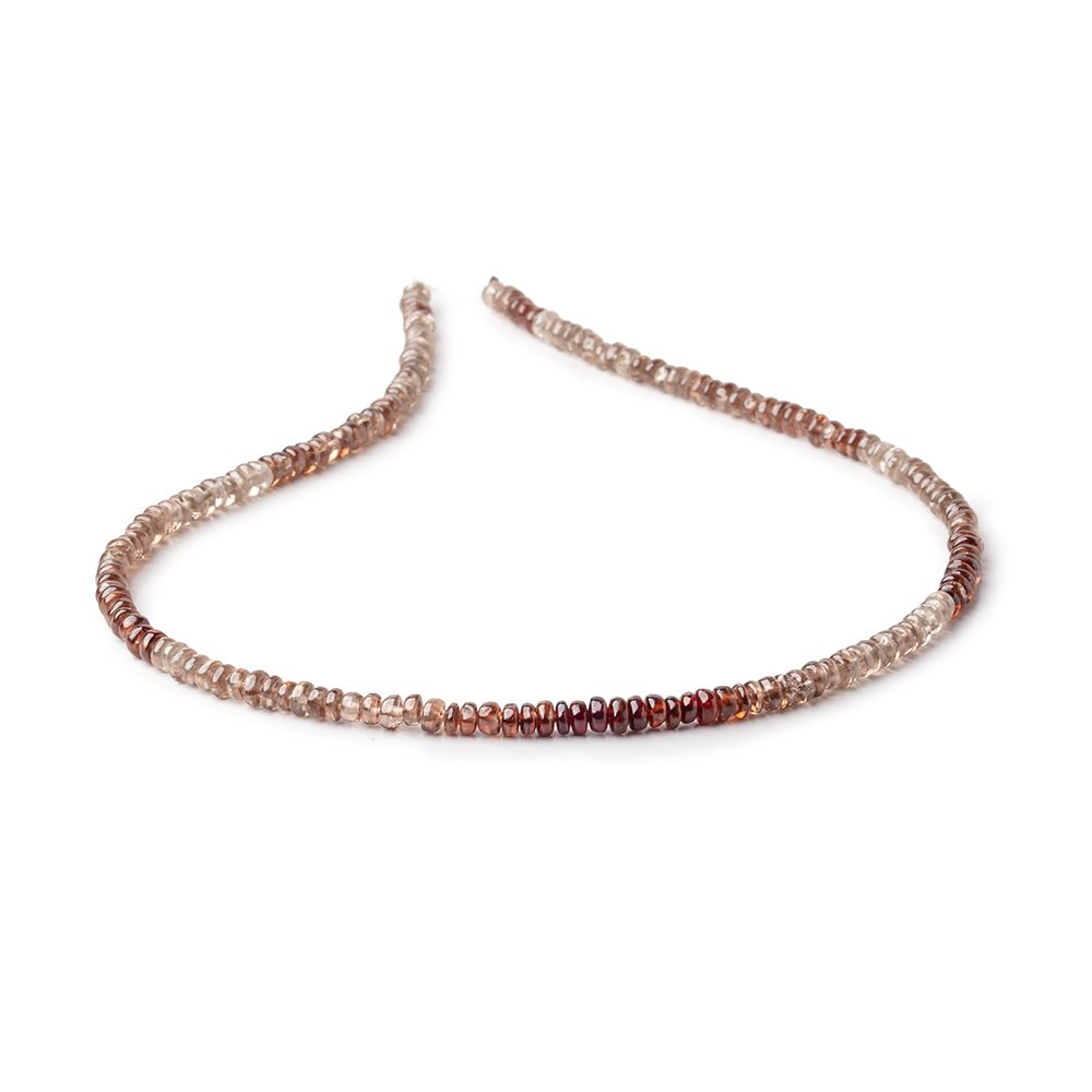 4mm Cognac and Champagne Zircon Plain Rondelle Beads 13.25 inch 154 pieces (ONLINE ORDER ONLY)