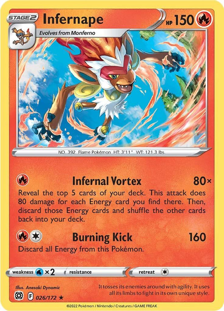 Infernape (026/172) (Theme Deck Exclusive) [Sword & Shield: Brilliant Stars] (Online Only)