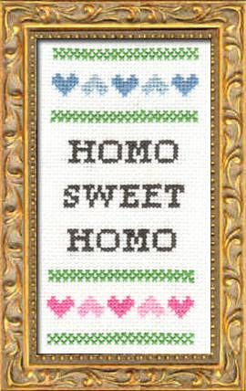 Deluxe Cross Stitch Kit – “Homo Sweet Homo” Funny Housewarming Pattern (ONLINE ORDER ONLY)