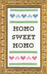 Deluxe Cross Stitch Kit – “Homo Sweet Homo” Funny Housewarming Pattern (ONLINE ORDER ONLY)
